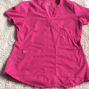 Pink scrubs top by Barco
